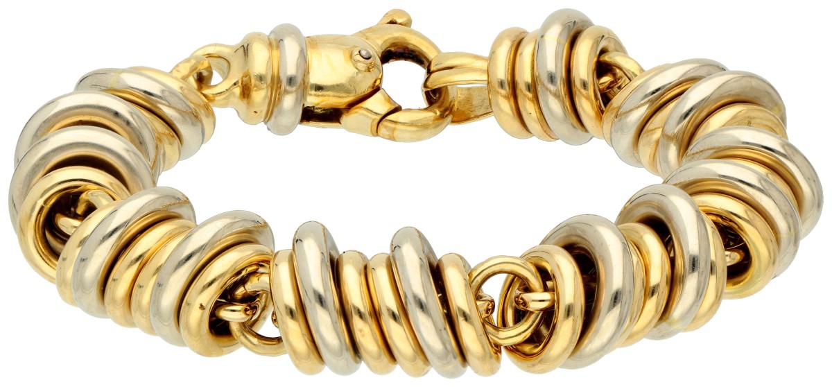 18K Bicolour gouden schakel armband.