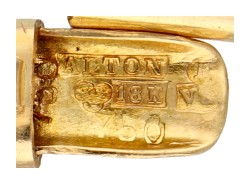 Alton 18K geelgouden bangle armband rondom bezet met cultivé parels.