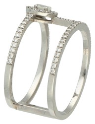 Messika 18K witgouden 'Glam'azone' ring bezet met ca. 0.40 ct. diamant.