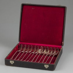 No reserve - 12-delige bestekcassette, zilver.