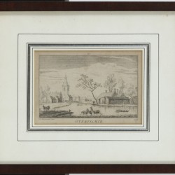 Een convoluut van etsen en gravures allen met het onderwerp 'Overschie', daarbij een bronzen plaquette met hetzelfde onderwerp.