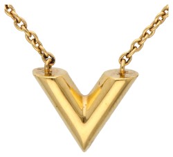 No reserve - Louis Vuitton LV Essential V Logo verguld collier.