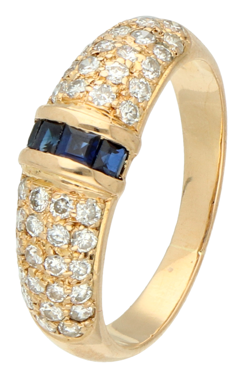 Kavel #1168 - No Reserve - 18K Geelgouden Ring Bezet Met Diamant En ...