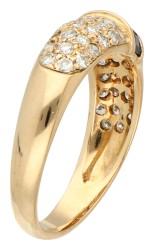 No reserve - 18K Geelgouden ring bezet met diamant en synthetische saffier.