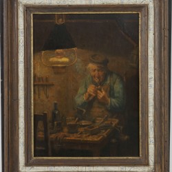 Willem van Nieuwenhoven (Rotterdam 1879 – 1973 Laren, Noord-Holland), Een schoenmaker in zijn werkplaats.