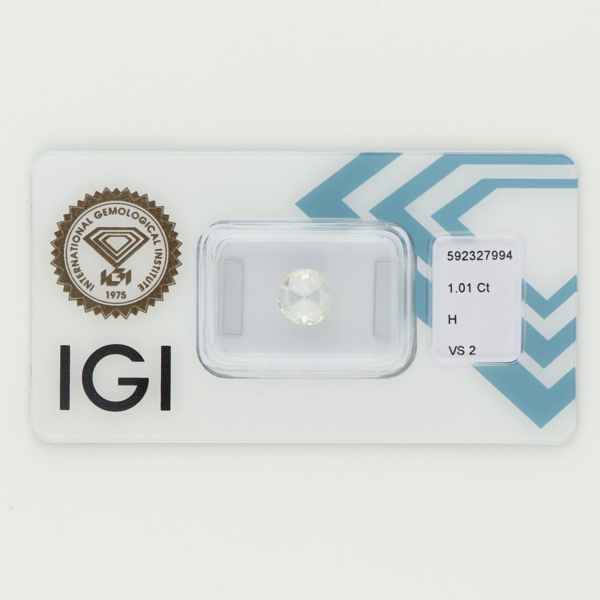 No reserve - 1.01 ct. IGI gecertificeerde natuurlijke diamant.