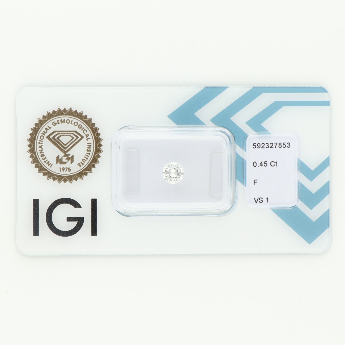 No reserve - 0.45 ct. IGI gecertificeerde natuurlijke diamant.