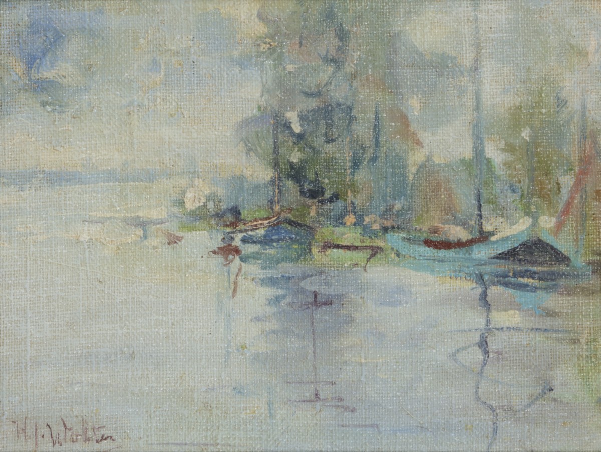 Hendrik Jan Wolter (Amsterdam 1873 – 1952 Amersfoort), Aan de Amstel (?).