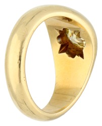 No reserve - 14K Geelgouden solitair ring bezet met ca. 0.55 ct. light fancy yellow diamant.