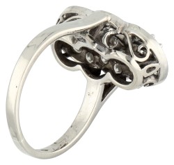 No reserve - 14K Witgouden prinsessenring bezet met ca. 1.08 ct. diamant.