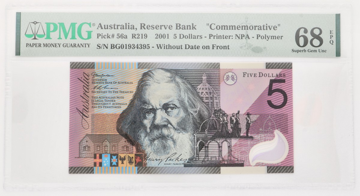 No reserve - Australia. 5 Dollars. Banknote. Type 2001. - UNC.