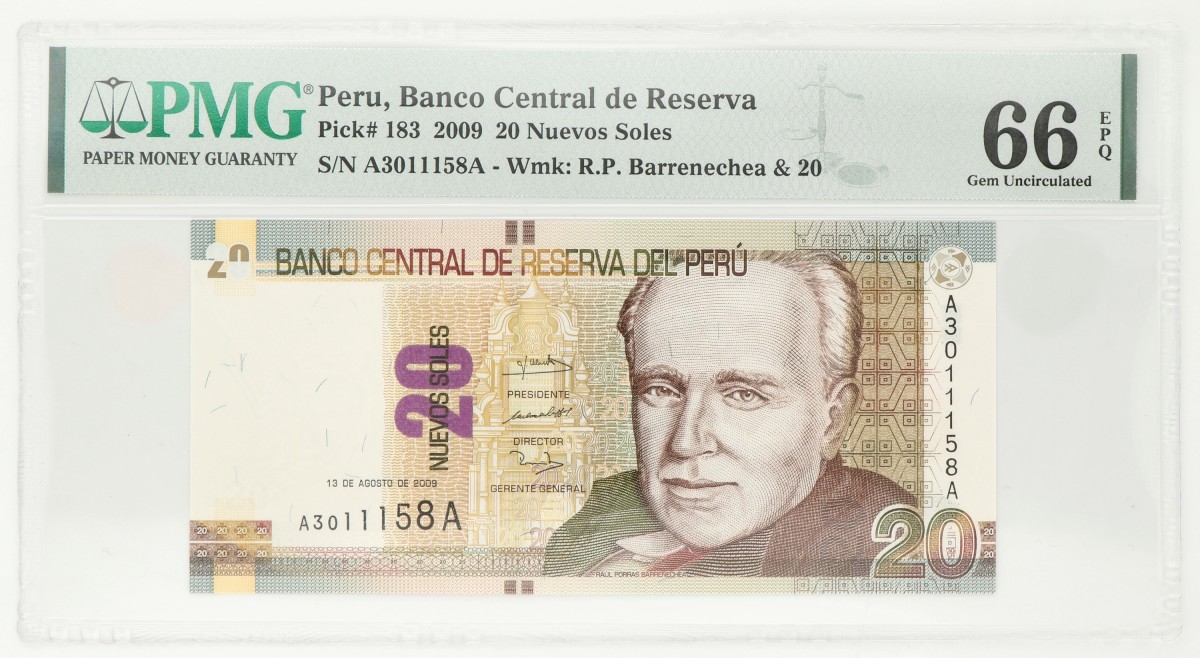 No reserve - Peru. 20 nuevos Soles. Banknote. Type 2009. - UNC.
