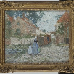 Henri Cassiers (Antwerpen 1858 - 1944 Ixelles, Be.), Straatje te Veere, Zeeland.