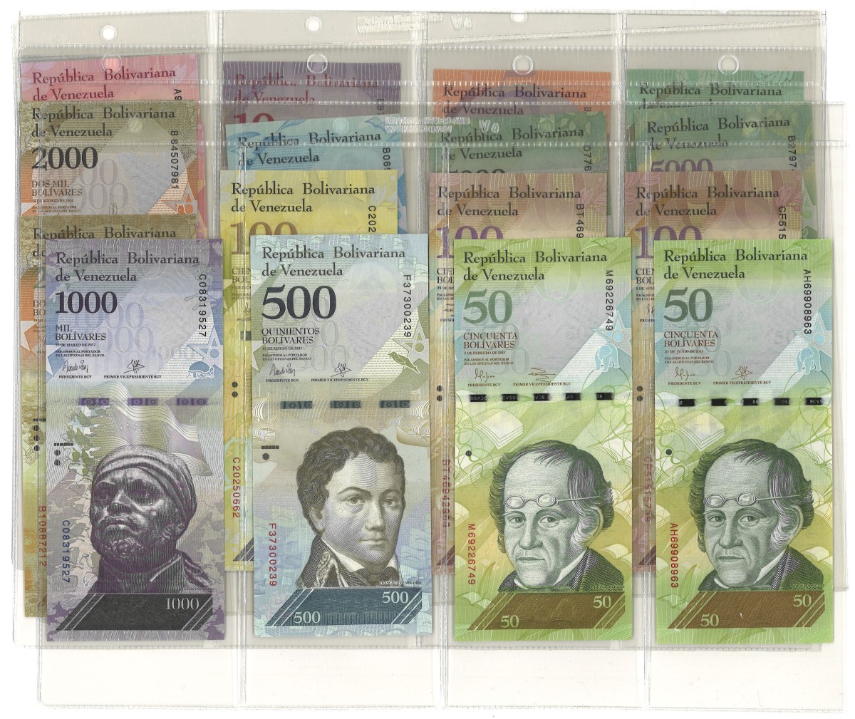 No reserve - Venezuela. lot 18 banknotes. Type 2011/2018. - UNC.