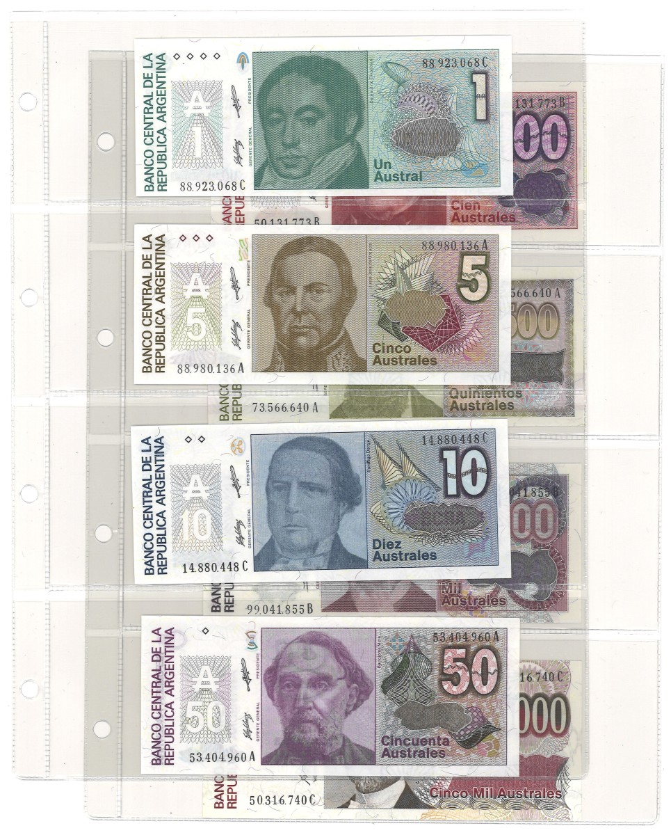 No reserve - Argentina. lot 8 banknotes. Type ND. - UNC.