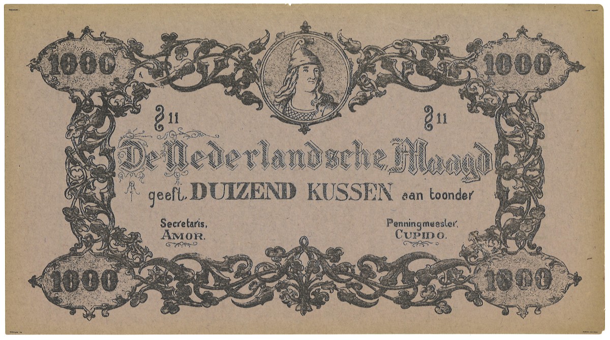 No reserve - Nederland. 1000 Kussen. bankblijet. Type ND. - UNC.