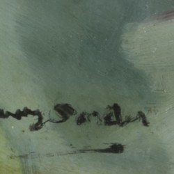 Frans Oerder (Rotterdam 1867 - 1944 Pretoria, Zuid Afrika), Stilleven met rozen in een pot.