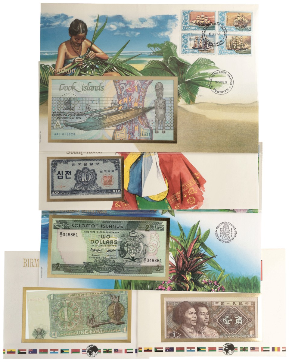 No reserve - Asia mix. lot 5 banknotes. Type 1962/1997. - UNC.