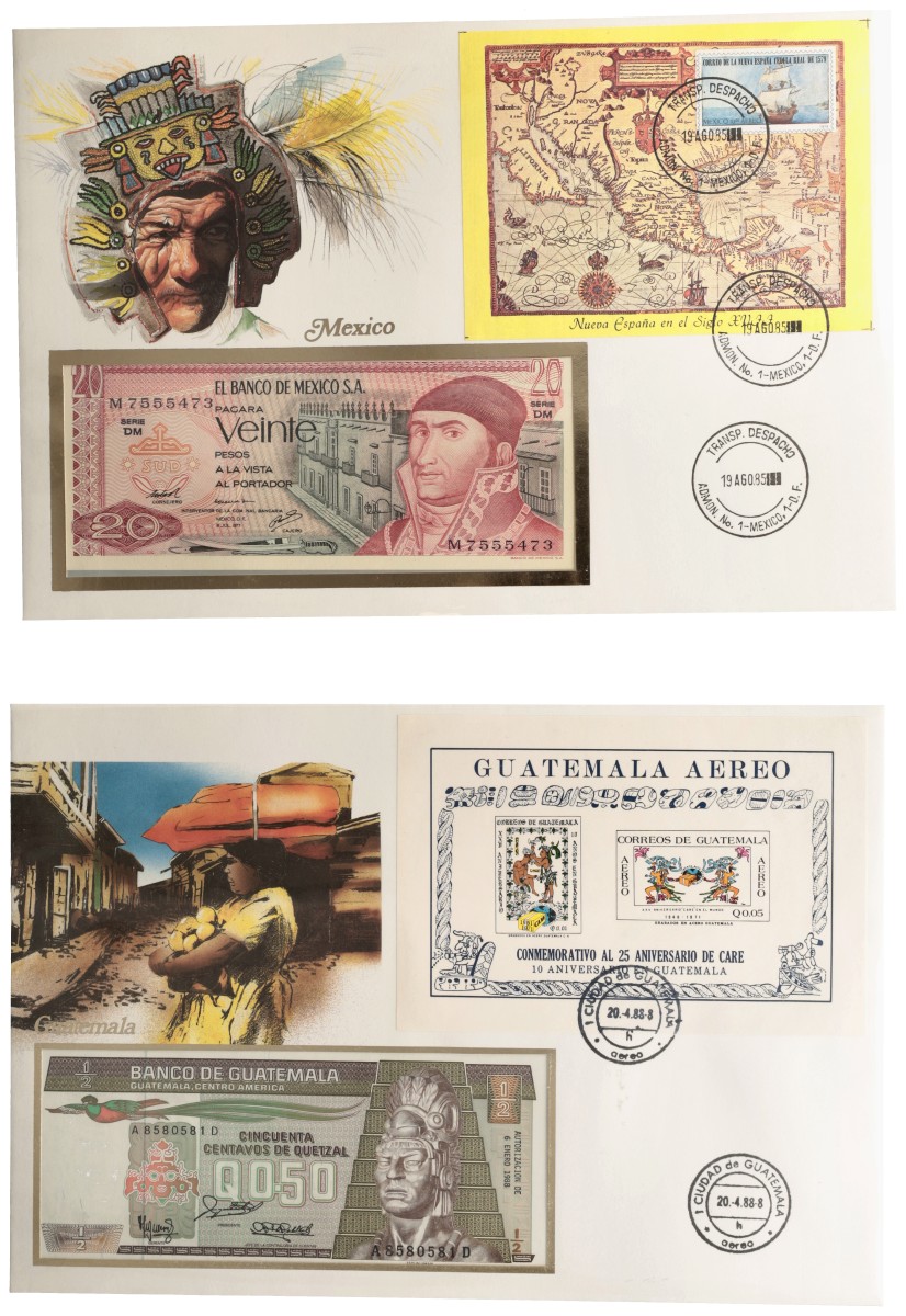 No reserve - South america mix. lot 5 banknotes. Type 1970/1989. - UNC.