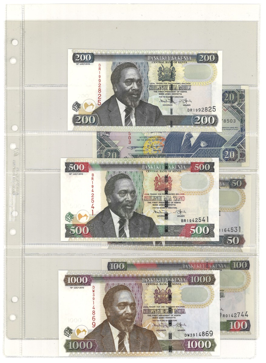No reserve - Kenya. lot 6 banknotes. Type 1993/2010. - UNC.