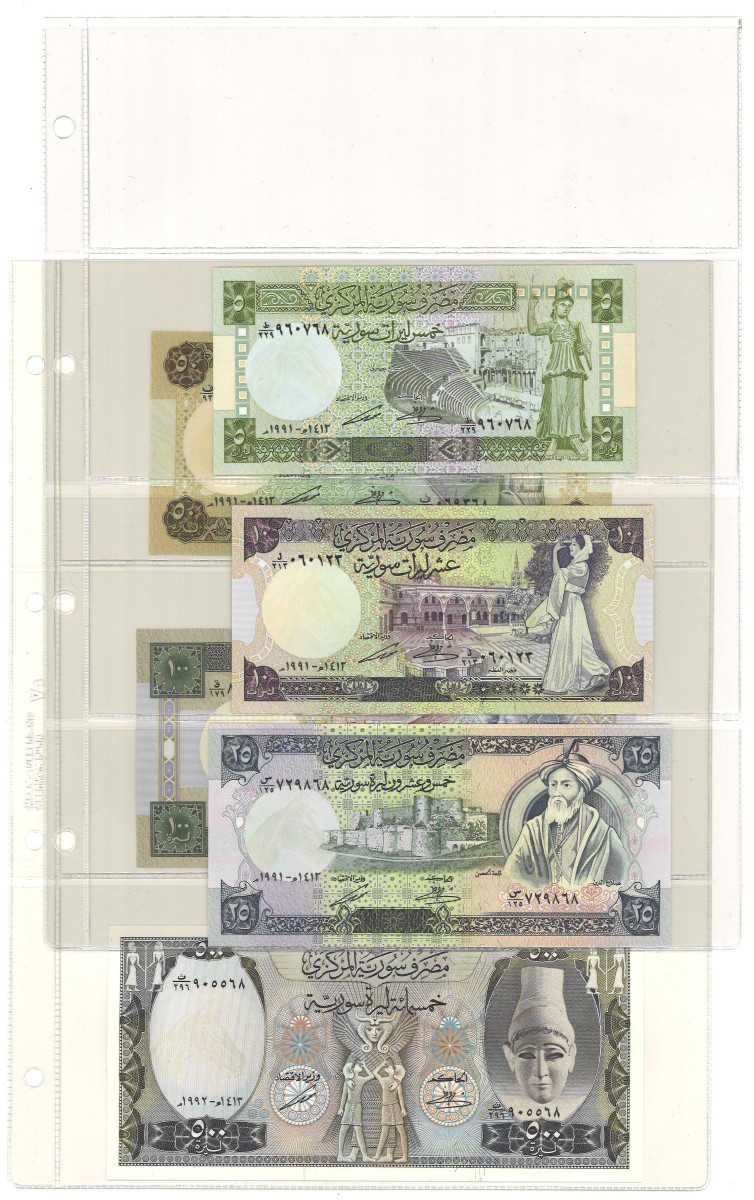 No reserve - Syria. lot 6 banknotes. Type ND. - UNC.