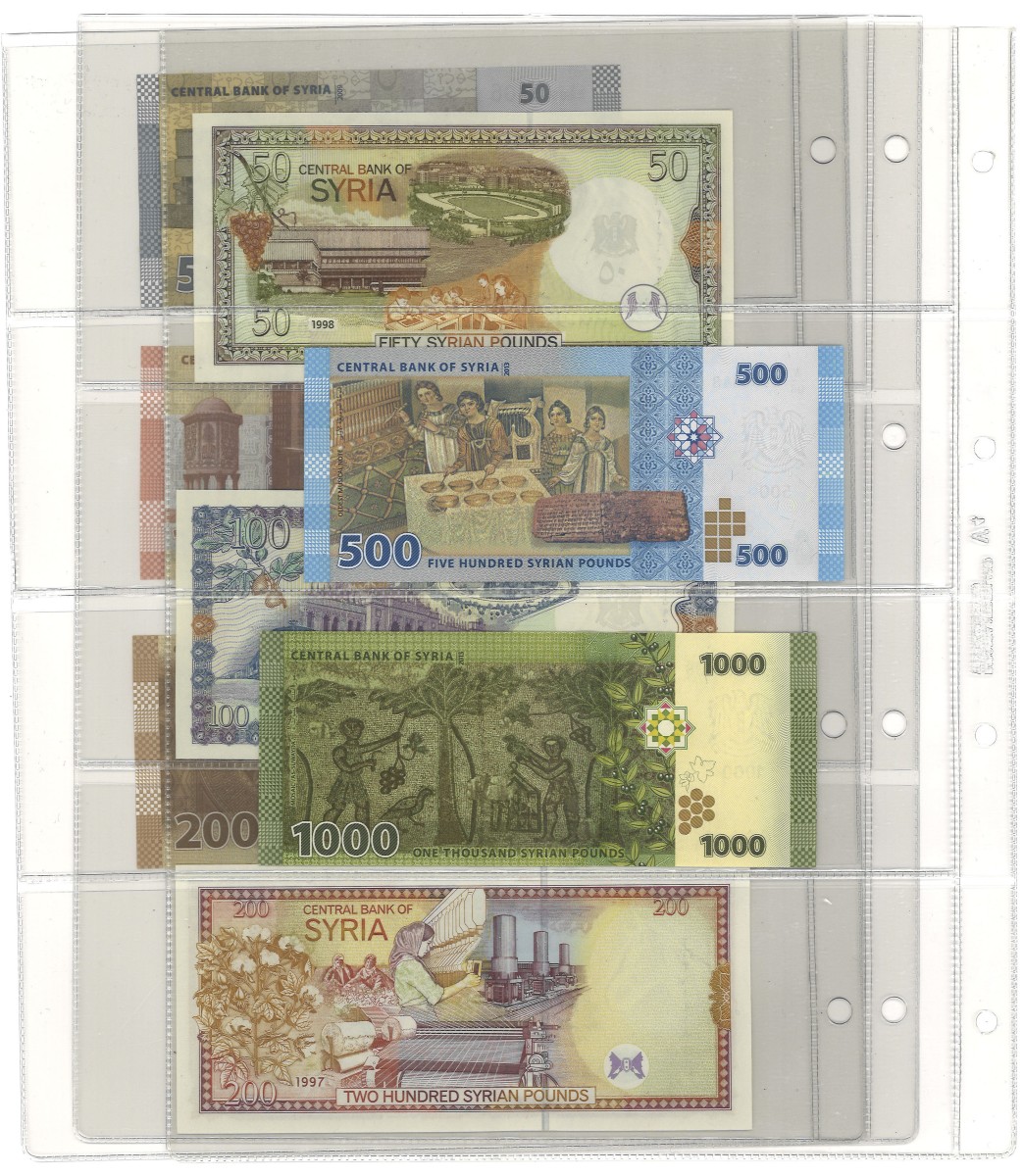 No reserve - Syria. lot 8 banknotes. Type ND. - UNC.