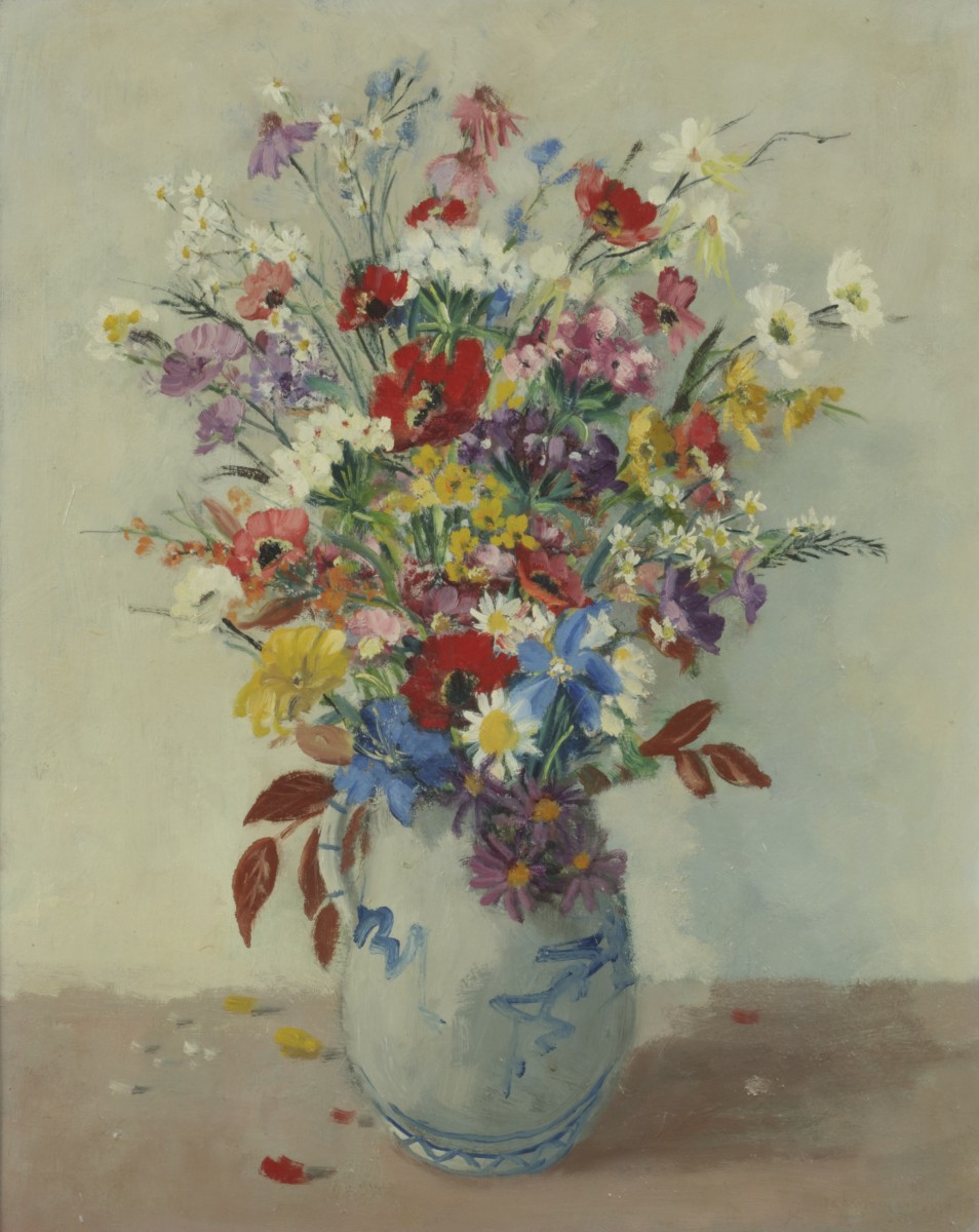 Jan den Hengst (Delft 1904 - 1983 Amsterdam), Een stilleven met bloemen.