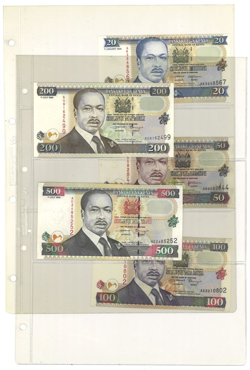 No reserve - Kenya. lot 5 banknotes. Type ND. - UNC.