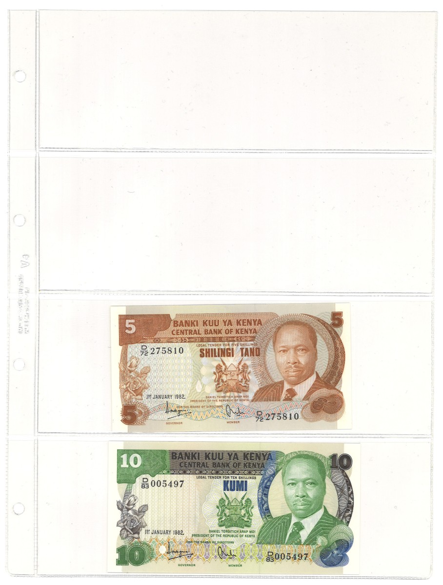 No reserve - Kenya. lot 2 banknotes. Type 1982. - UNC.