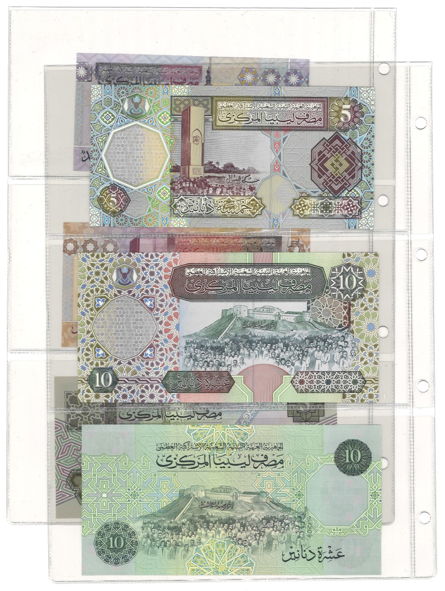 No reserve - Libya. lot 6 banknotes. Type ND. - UNC.