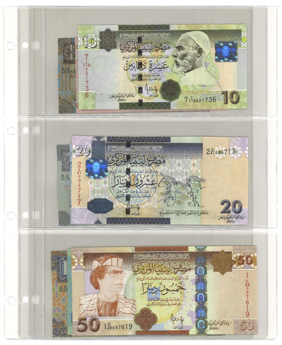 No reserve - Lybia. lot 9 banknotes. Type ND. - UNC.