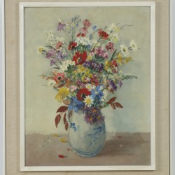Jan den Hengst (Delft 1904 - 1983 Amsterdam), Een stilleven met bloemen.