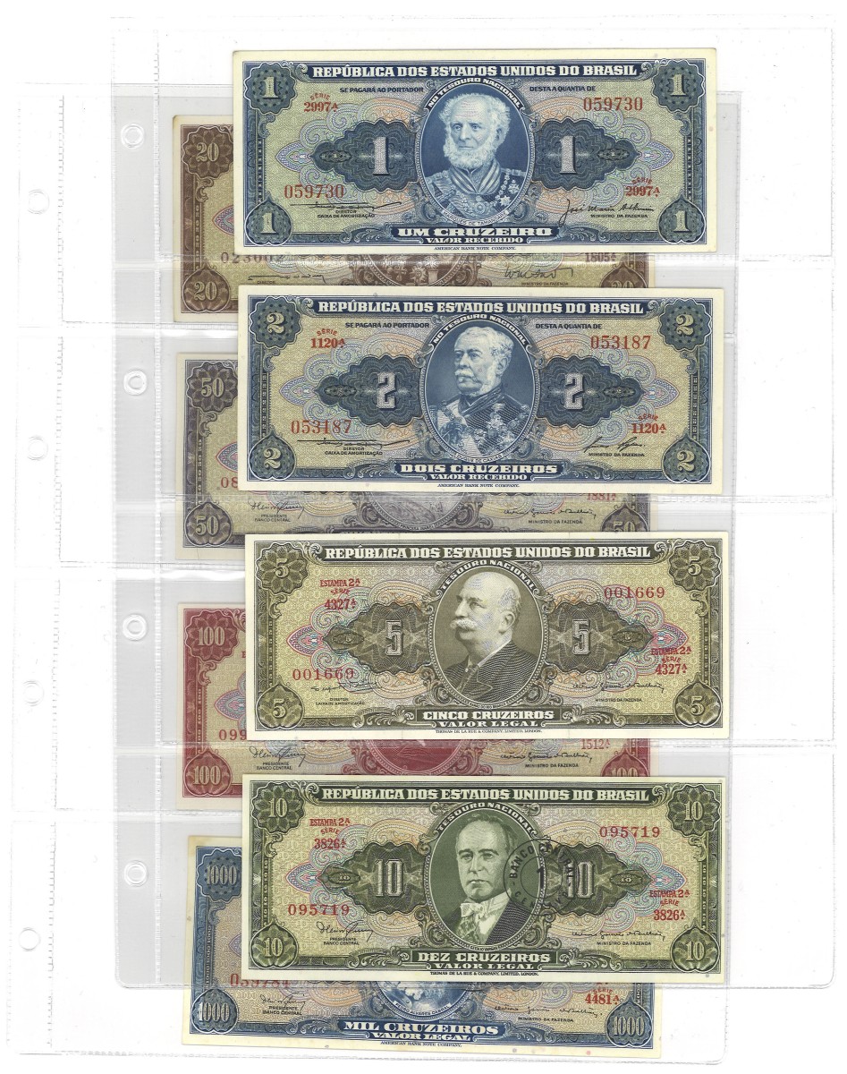 No reserve - Brazil. lot 8 Banknotes. Type ND. - UNC.