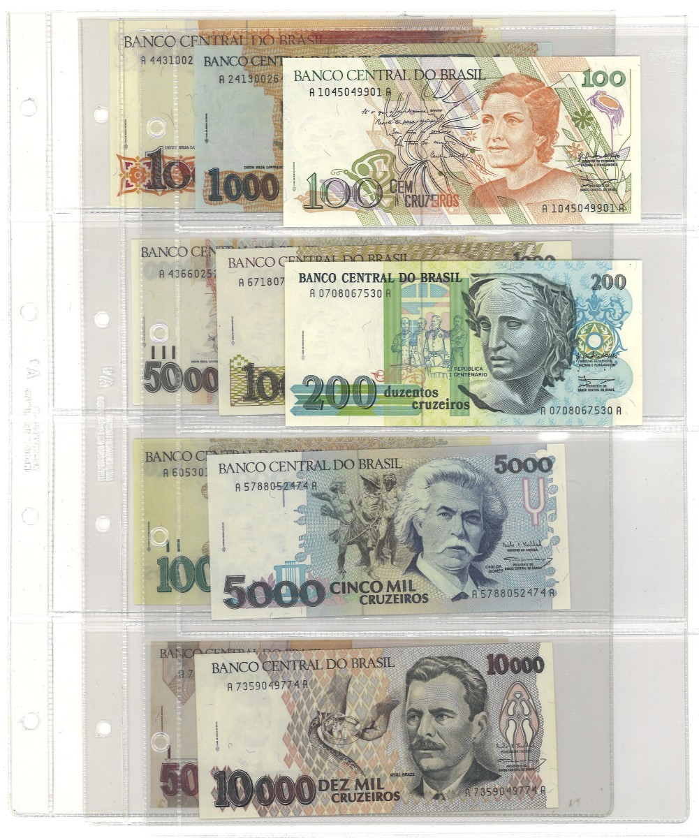 No reserve - Brazil. lot 10 Banknotes. Type ND. - UNC.