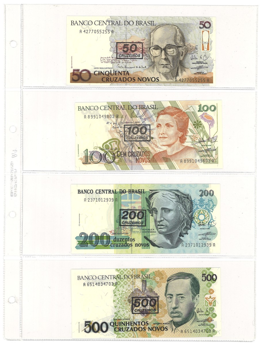 No reserve - Brazil. lot 10 banknotes. Type ND. - UNC.