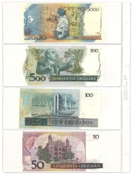 No reserve - Brazil. lot 10 banknotes. Type ND. - UNC.