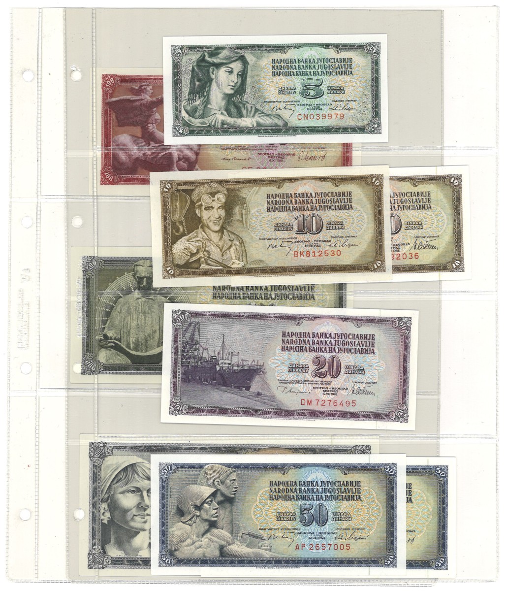 No reserve - Yugoslavia. lot 9 banknotes. Type ND. - UNC.