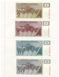 No reserve - Slovenia. lot 8 banknotes. Type ND. - UNC.