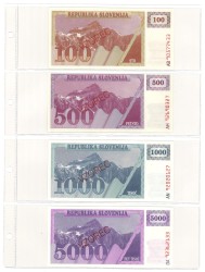 No reserve - Slovenia. lot 8 banknotes. Type ND. - UNC.