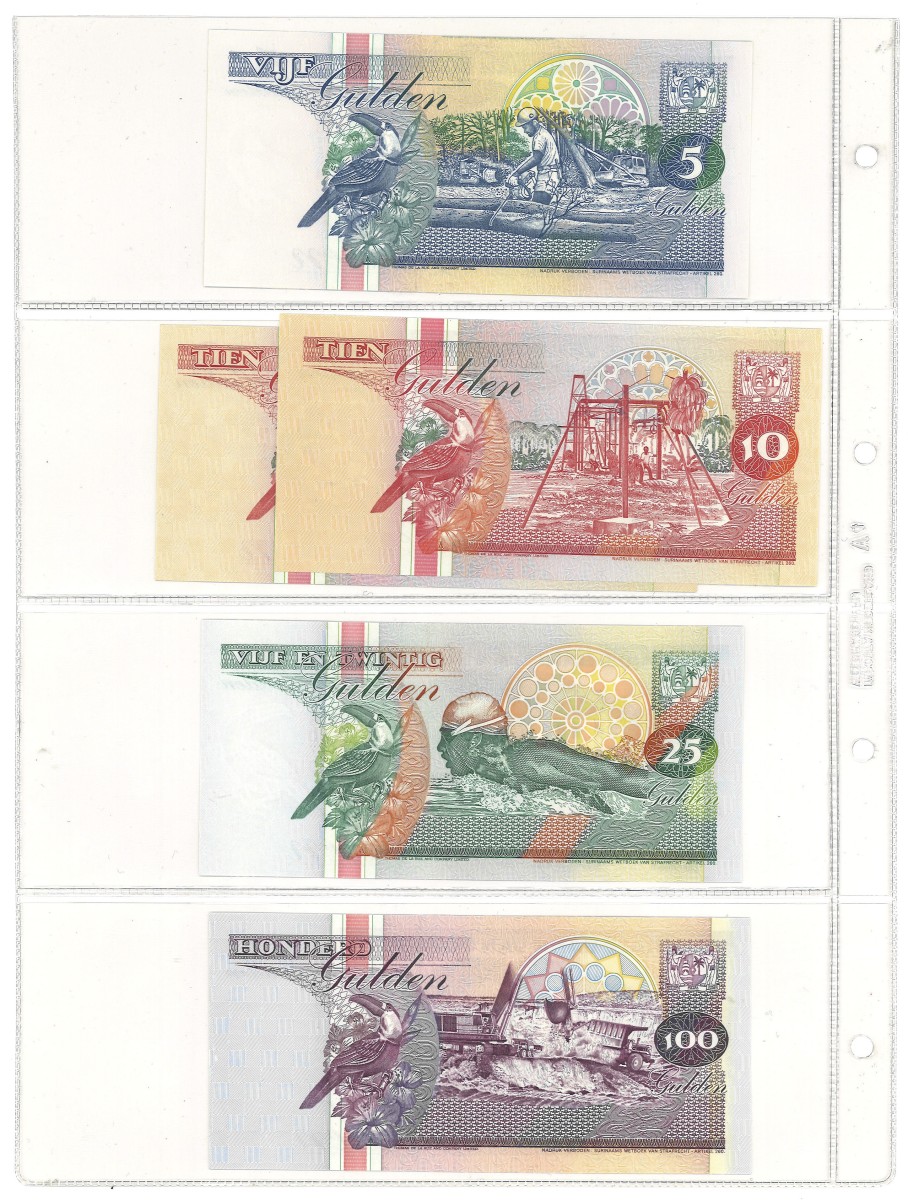 No reserve - Suriname. lot 8 banknotes. Type 1991/1998. - UNC.