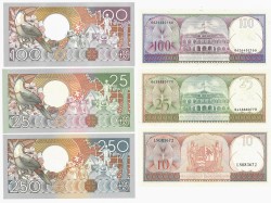 No reserve - Suriname. lot 6 banknotes. Type 1963/1985. - UNC.