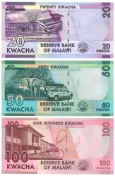 No reserve - Malawi. lot 3 banknotes. Type 2012. - UNC.