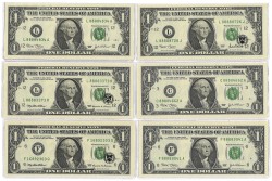 No reserve - United States of America. lot 6 banknotes. Type 1999/2003. - UNC.