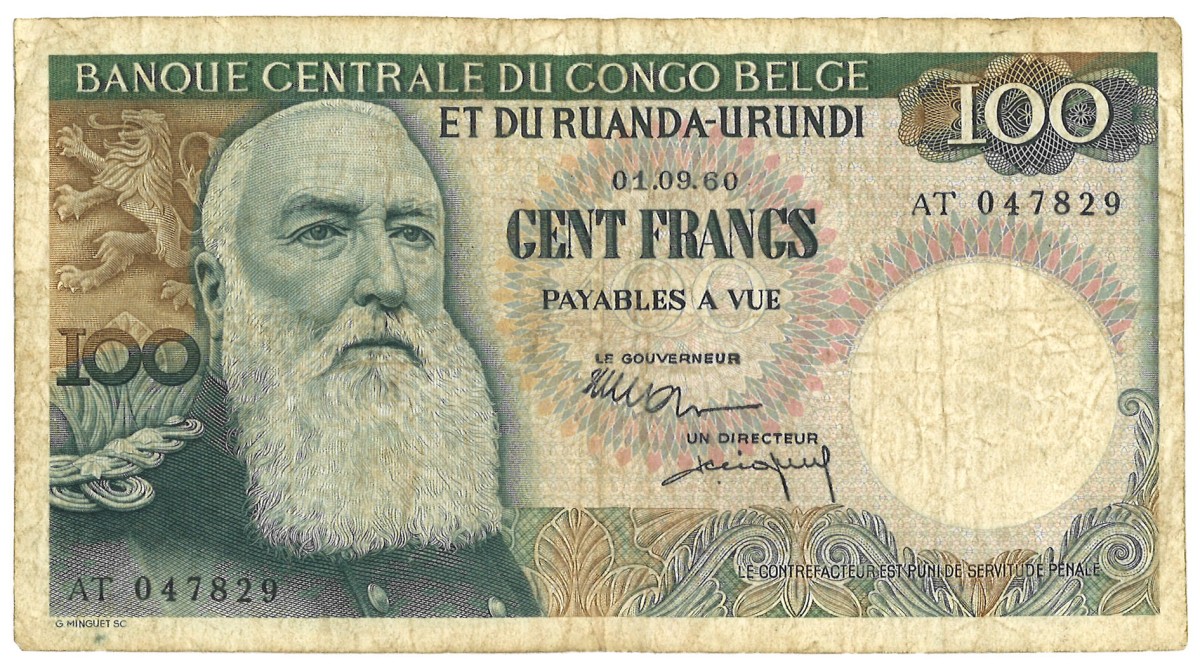 No reserve - Belgium. 100 francs. Banknote. Type 1960. - Very fine.