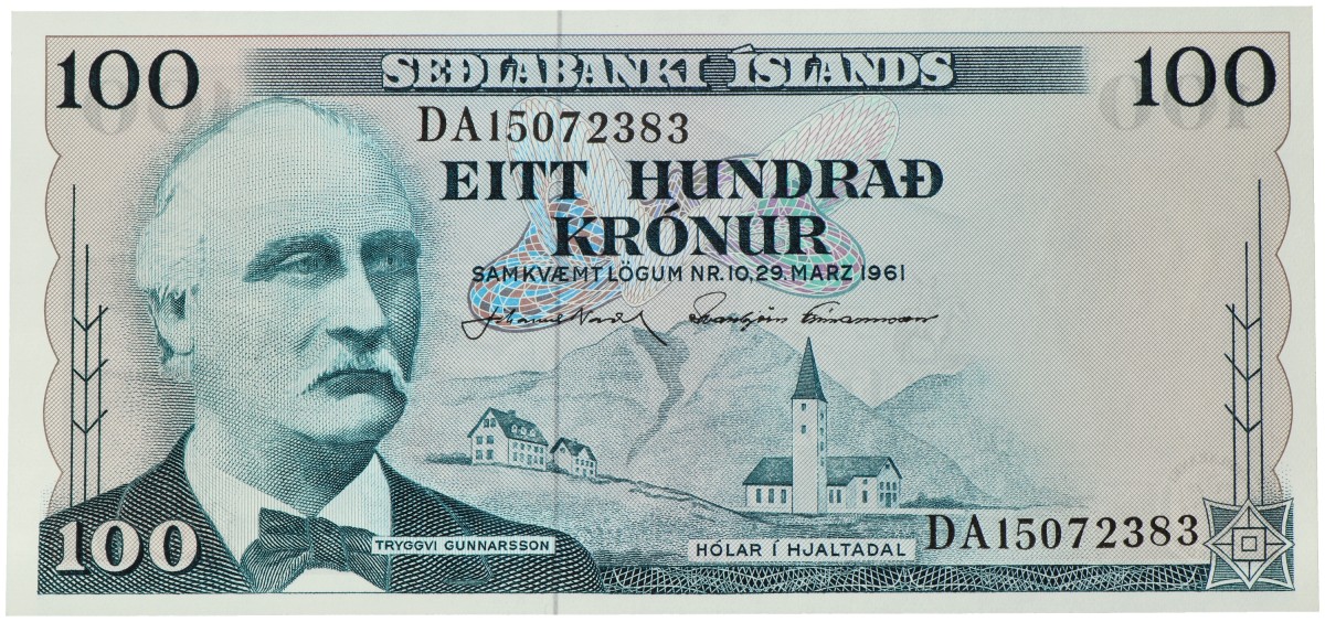 No reserve - Iceland. 100 Kronur. banknote. Type 1961. - UNC.