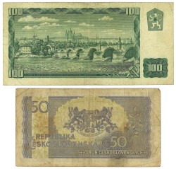 No reserve - Checkoslovakia. lot 2 banknotes. Type 1945-1946 /1961. - Very fine.