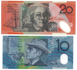 No reserve - Australia. lot 2 banknotes. Type ND. - UNC.