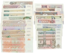 No reserve - Zaïre (DRC). lot 21 banknotes. Type ND. - Extremely fine / UNC.