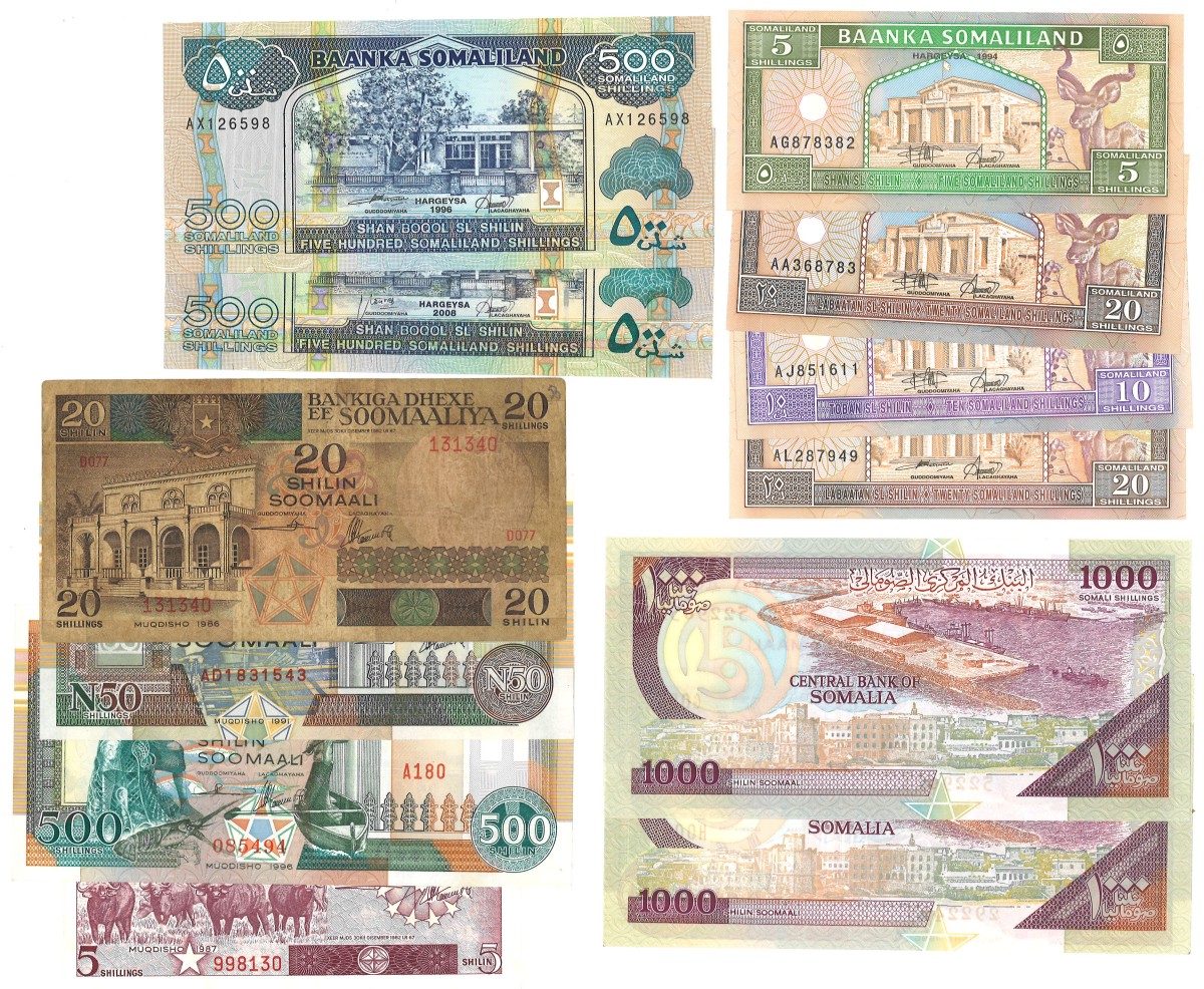 No reserve - Somaliland. lot 12 banknotes. Type 1986/2008. - Extremely fine.