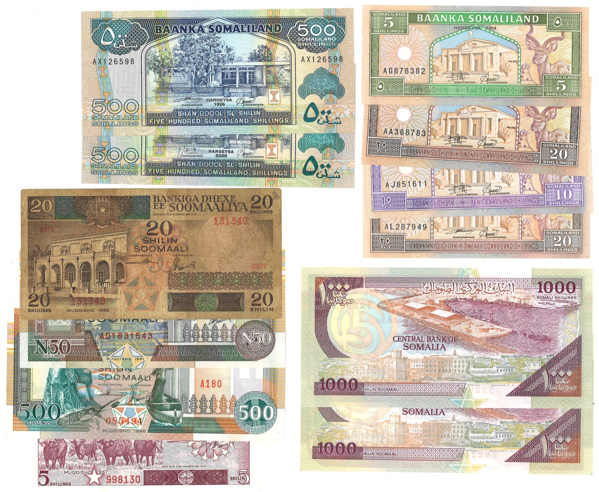 No reserve - Somaliland. lot 12 banknotes. Type 1986/2008. - Extremely fine.